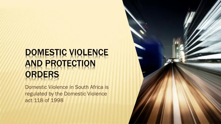 domestic violence and protection orders