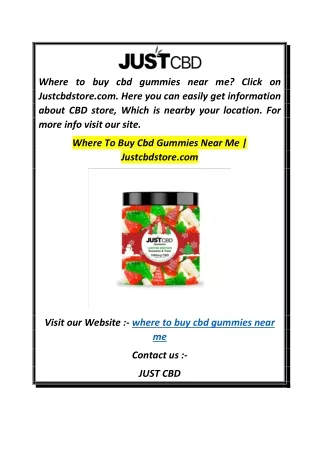 Where To Buy Cbd Gummies Near Me  Justcbdstore.com