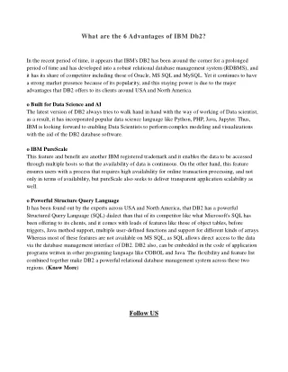 What are the 6 Advantages of IBM Db2- Allbluesolutions.com
