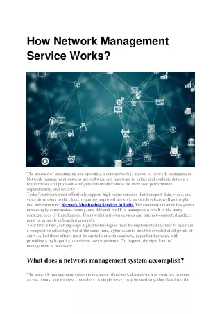 Network Monitoring Services in India