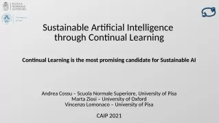 Sustainable Artificial Intelligence through Continual Learning