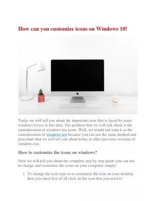 How can you customize icons on Windows 10