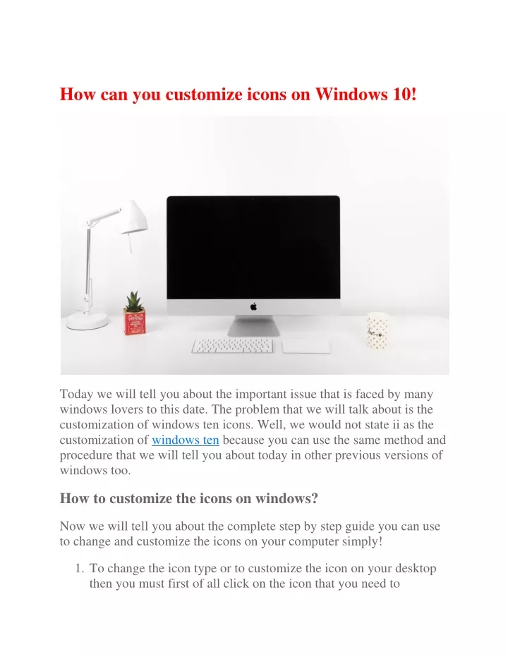 how can you customize icons on windows 10