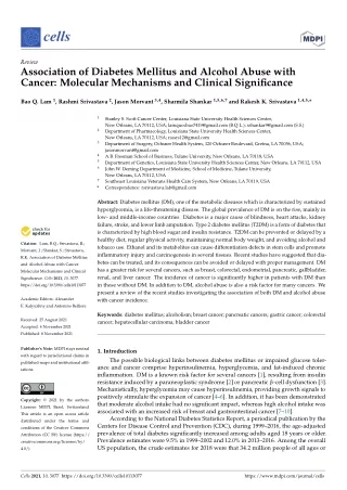 Association of Diabetes Mellitus and Alcohol Abuse with Cancer