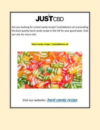 Hard candy recipe | Justcbdstore.uk