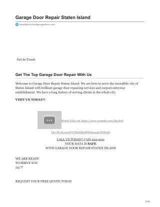 Garage Door Repair Staten Island