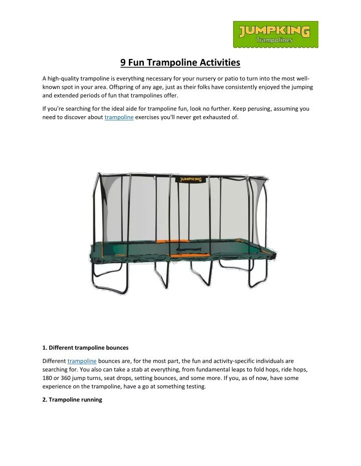 9 fun trampoline activities