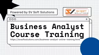 Business Analyst Course Training  online | SV Soft Solutions