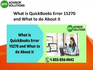 what is quickbooks error 15270 and what