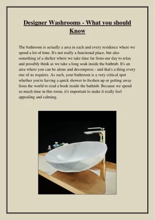 designer washrooms what you should know