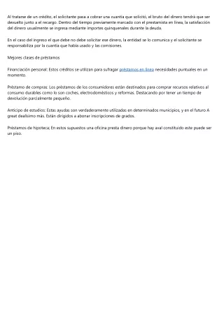 Explicamos los más importantes préstamos
