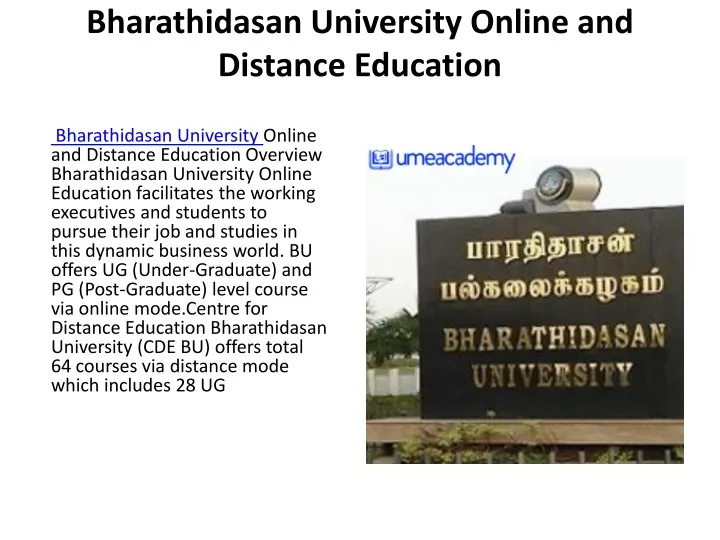 bharathidasan university online and distance education