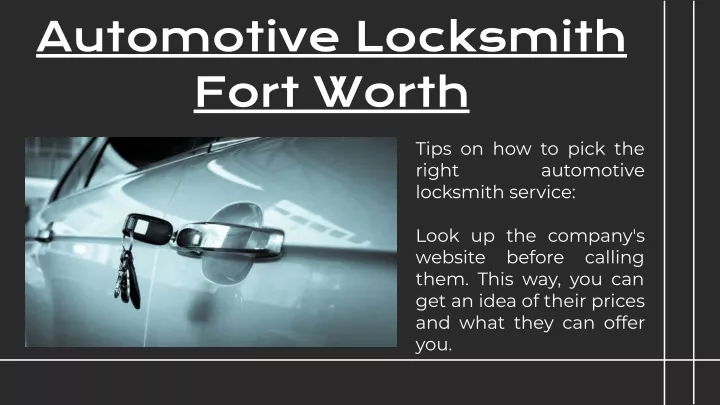 automotive locksmith fort worth