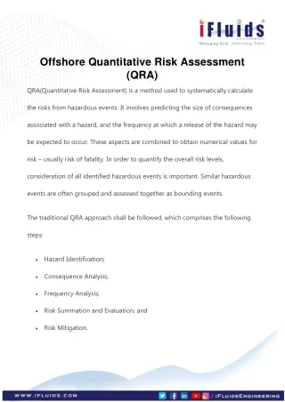 Offshore Quantitative Risk Assessment (QRA)
