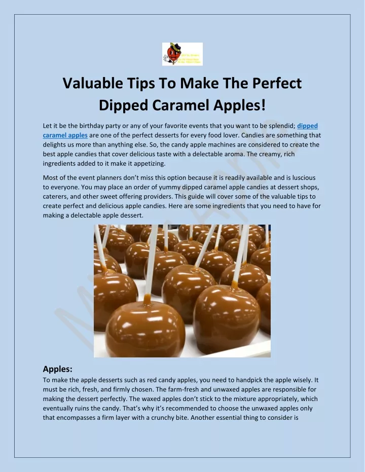 valuable tips to make the perfect dipped caramel