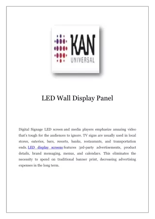 led wall display panel