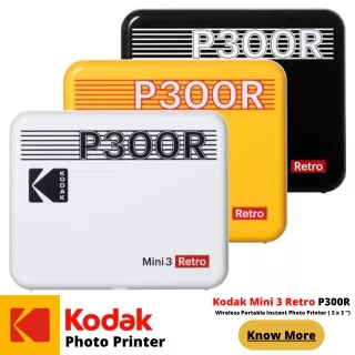 Best Portable Instant Polaroid Photo & Picture Printer - Mini 3 Retro P300R - Kodak Photo Printer