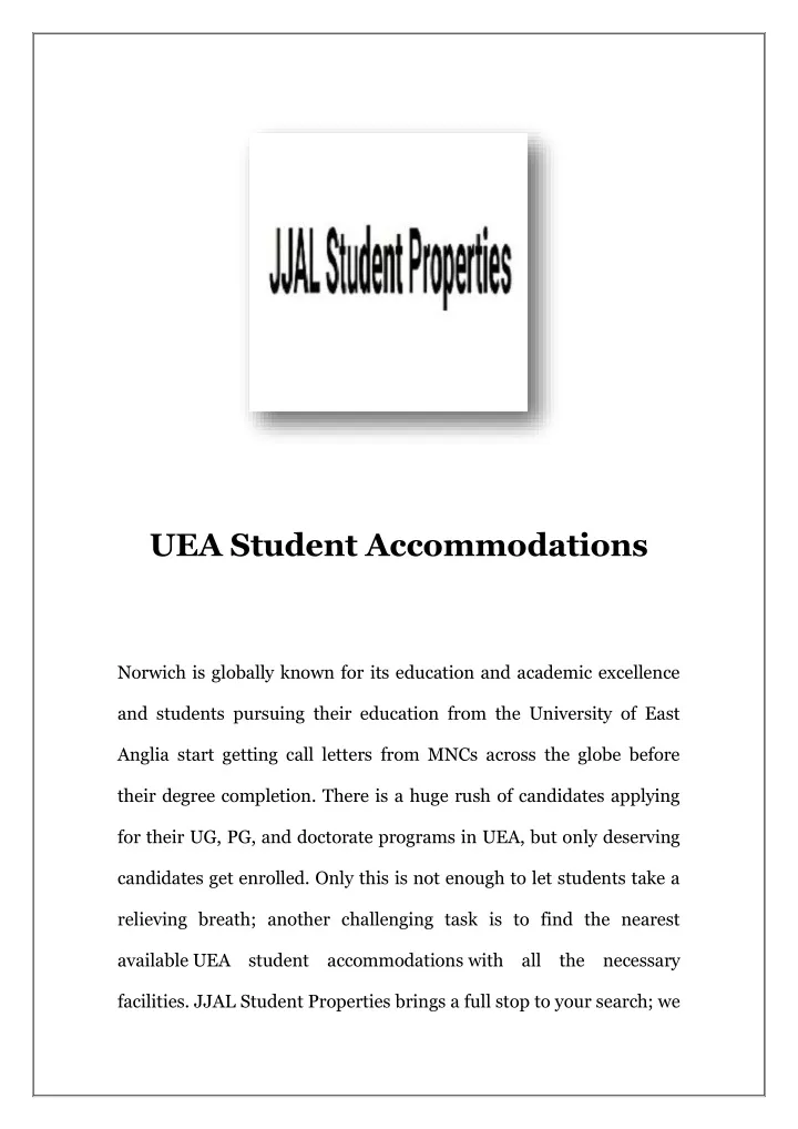 uea student accommodations