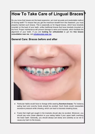 how to take care of lingual braces