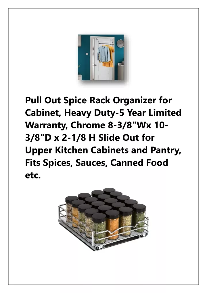 pull out spice rack organizer for cabinet heavy