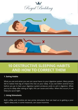 10 Destructive Sleeping Habits and How To Correct Them - Royal Bedding