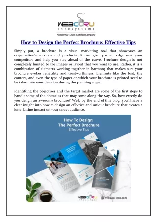 how to design the perfect brochure effective tips