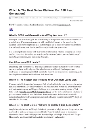 which is the best online platform for b2b lead