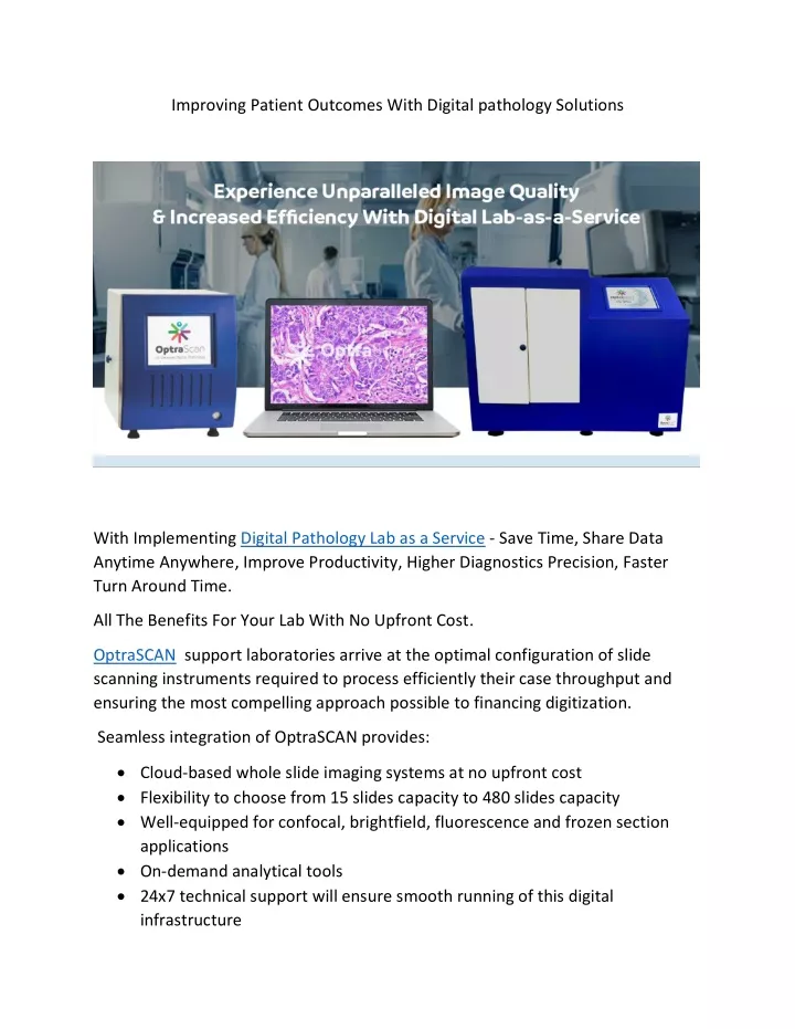 improving patient outcomes with digital pathology