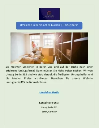 Umziehen in Berlin online buchen | Umzug Berlin