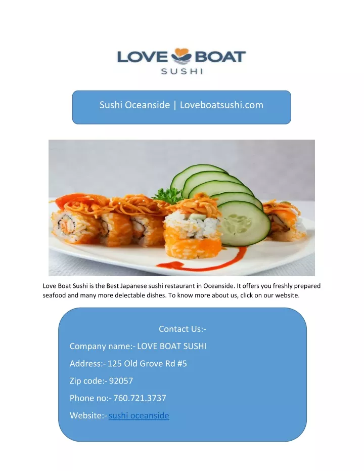 sushi oceanside loveboatsushi com
