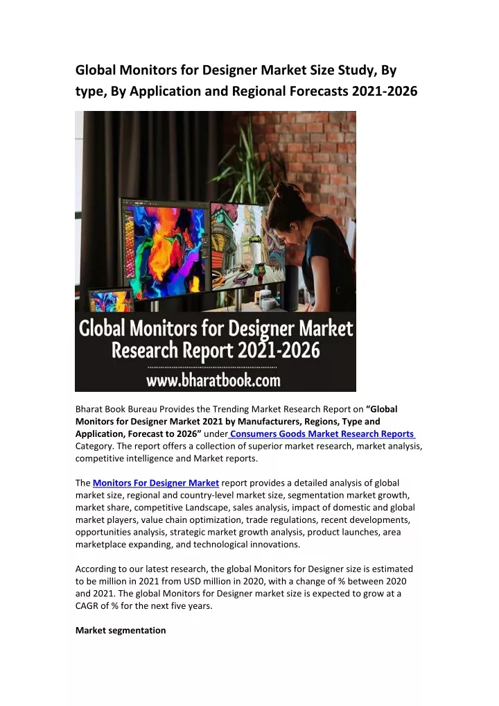global monitors for designer market size study