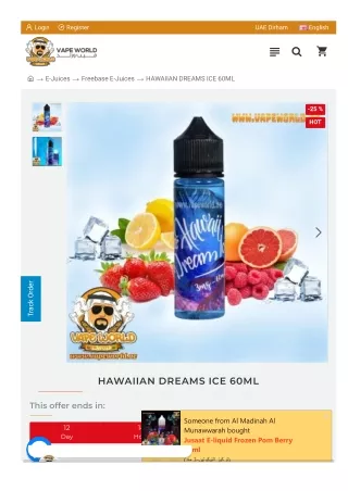 Buy Hawaii Dream Ice 60ml Online
