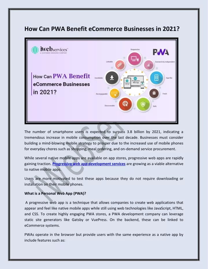 how can pwa benefit ecommerce businesses in 2021