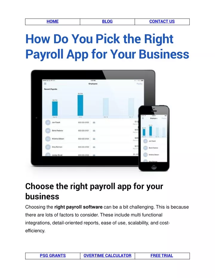 how do you pick the right payroll app for your business