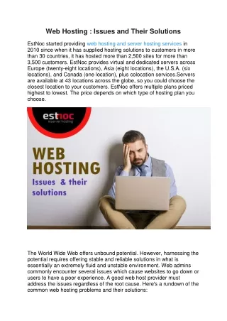 web hosting issues and their solutions