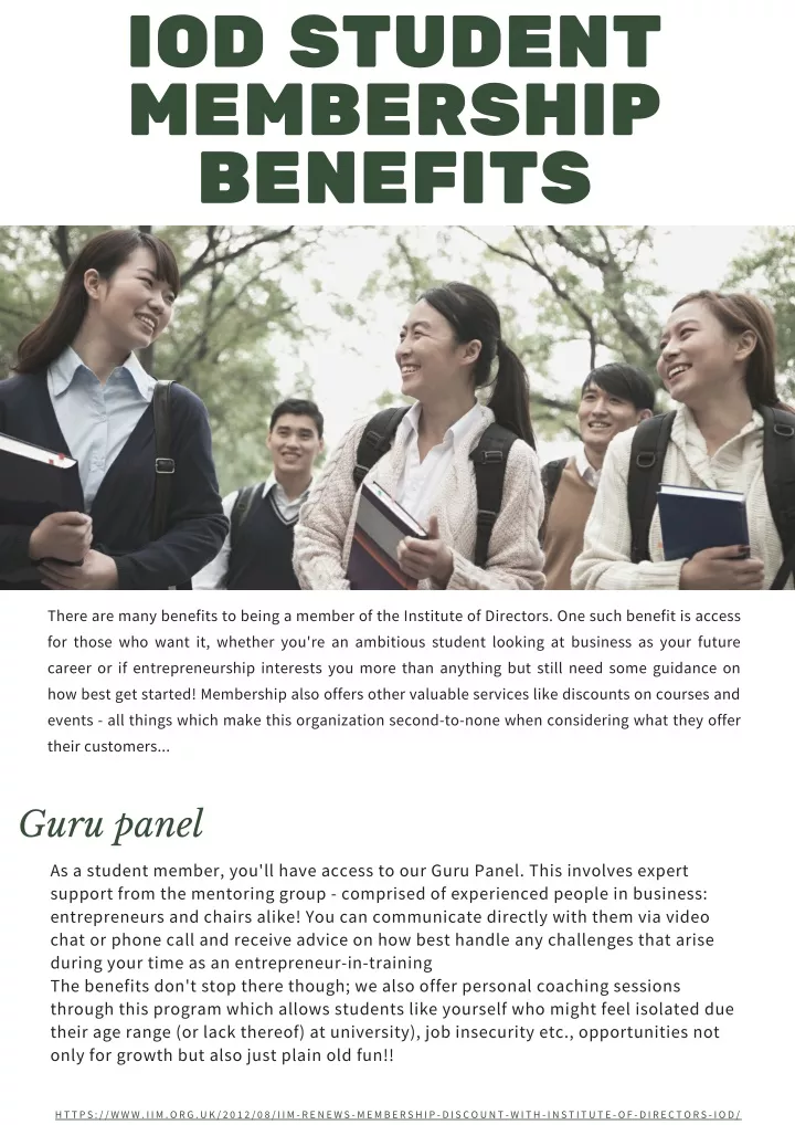 iod student membership benefits