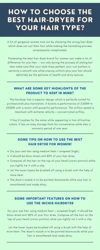 How to Choose the Best Hair-Dryer for your Hair Types?