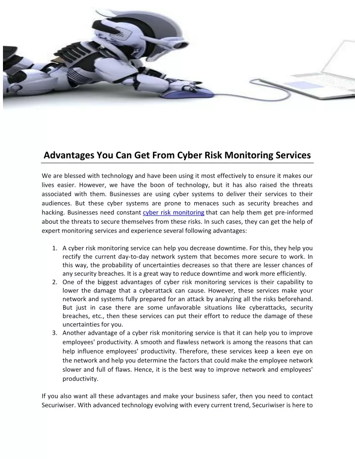advantages you can get from cyber risk monitoring