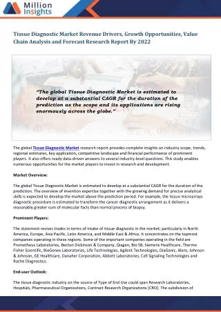 tissue diagnostic market revenue drivers growth