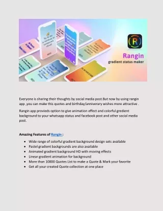 Create awesome quotes with Rangin app