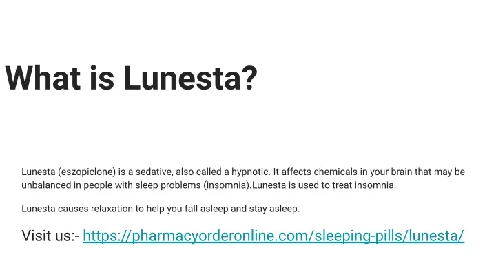 what is lunesta