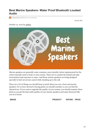 audiospeaks.com-Best Marine Speakers- Water Proof Bluetooth Loudest Audio