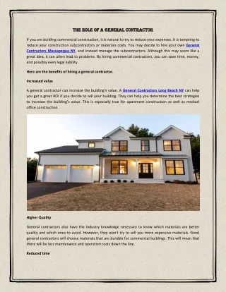 the role of a general contractor the role
