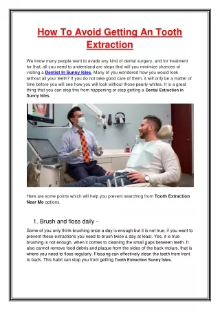 how to avoid getting an tooth extraction