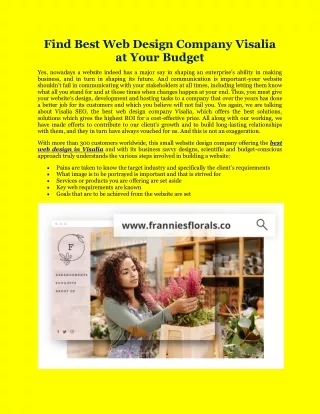 Find Best Web Design Company Visalia at Your Budget