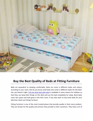 Buy the Best Quality of Beds at Fitting Furniture