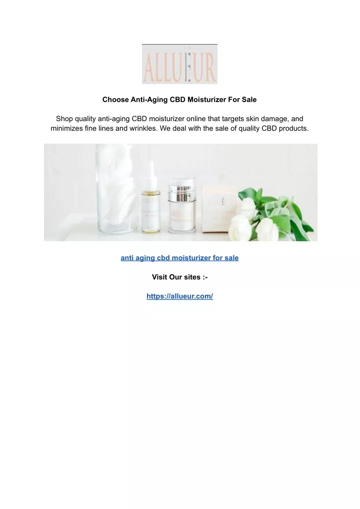 choose anti aging cbd moisturizer for sale