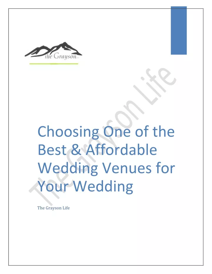 choosing one of the best affordable wedding
