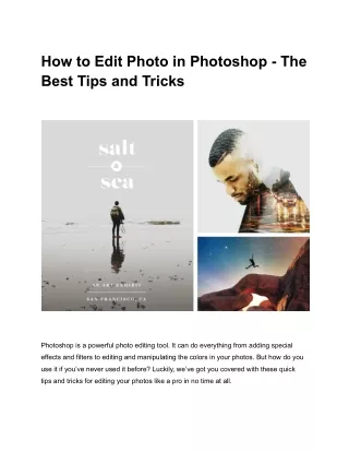 Using 5 Tips and Tricks How to edit photos in Photoshop Strategies Like The Pros