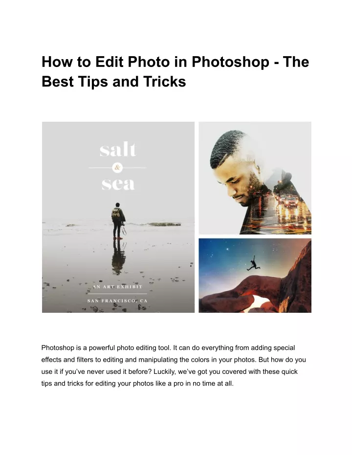 how to edit photo in photoshop the best tips
